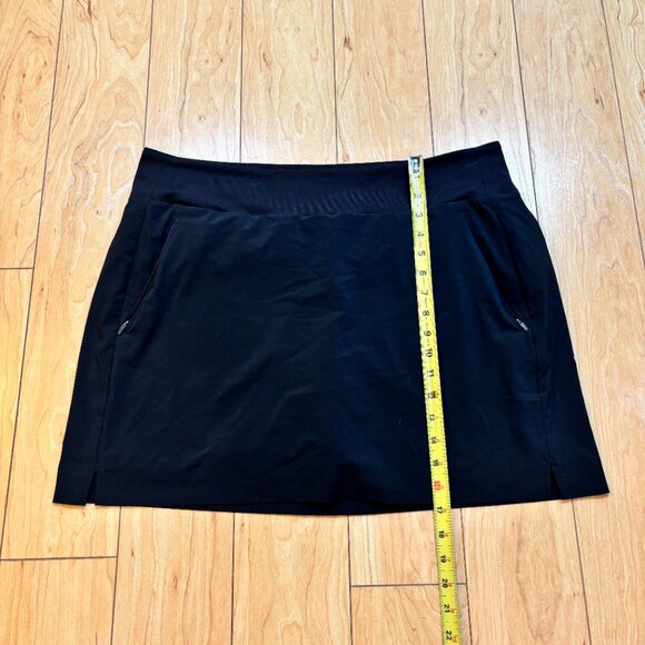 Athleta Jupe Skirt Soho Skort Shorts Stretch Zip Pockets Black Women's Size 16 - Picture 3 of 6